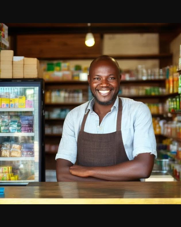 Professionnel africain du commerce de produits alimentaires, image illustrative